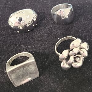 Bundle Sale! 4 Rings For The Price Of One! Silver Collection! Size 12